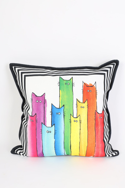 NESS HOME غطاء وسادة من جلد الغزال الأبيض المزخرف بسحاب مقاس 48x48 سم