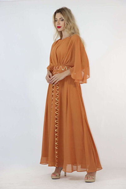 2TRENDY Wide and long orange jalabiya