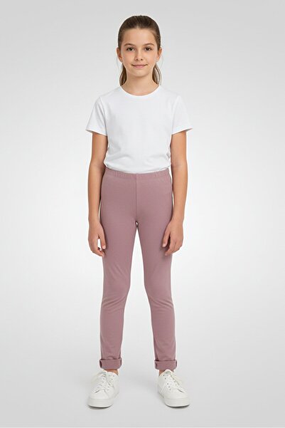 GUPPY Kids Girl Plain Pull On Leggings, Mauve