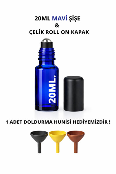 parlakcam 1 Adet Cam Roll On Şişesi Bilyalı Sızdırmaz Siyah Kapaklı 20ml Ambe...