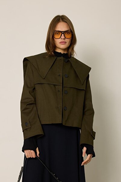 mavi limon Geniş Yaka Trençkot