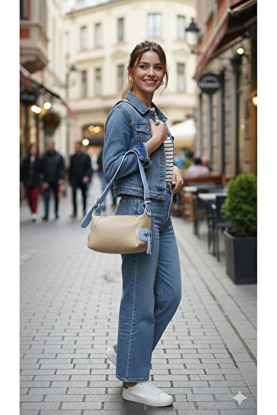 RMY MODA حقيبة يد وكتف من الجلد الصناعي بتفاصيل من القش، بتصميم مستوحى من الط...