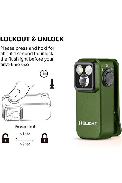 OLİGHT Oclip Pro Flashlight Hands-Free With Red & White LED, Lightweight Clip-on, Bright Rechargeabl