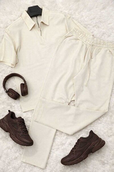 cto your style Men's Polo Collar (T-Shirt + Pants) Casual Fit Top and Bottom Set