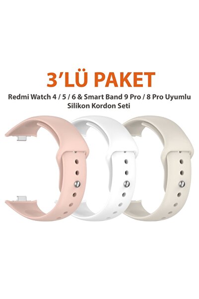 Dexmon Redmi Watch 4 / 5 / 6 & Smart Band 9 Pro / 8 Pro Uyumlu Üçlü Paket Spo...