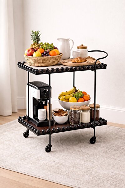 N.zone Modern serving trolley with a contemporary design, multiple shelves, a...
