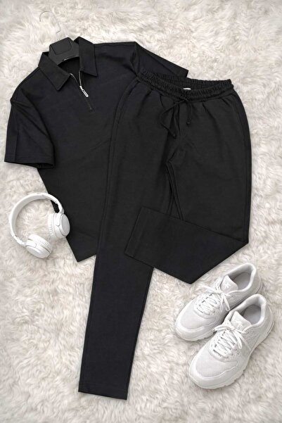 cto your style Men's Polo Collar (T-Shirt + Pants) Casual Fit Top and Bottom Set