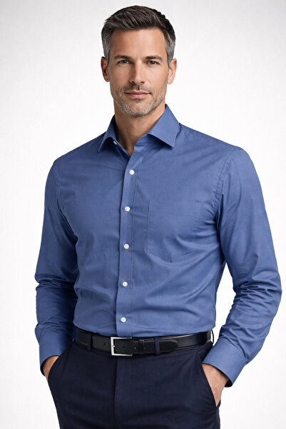 BURSPA Relaxed Fit Classic Cotton Men's Dad Shirt