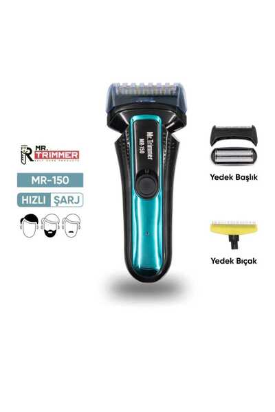 TRIMMER Şarjlı Yedek Başlıklı Sakal Tıraş Makinesi Erkek Kişisel Bakım MR-150