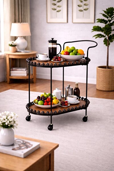 N.zone Modern serving trolley with a contemporary design, multiple shelves, a...