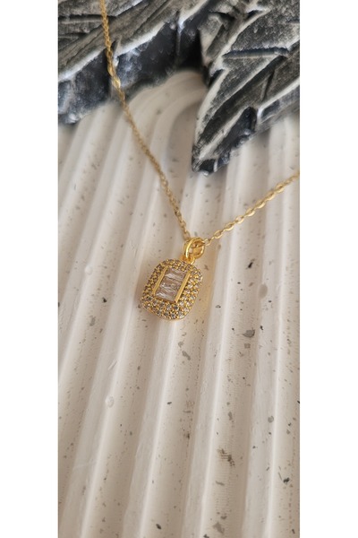 YİĞİTKARANAKSESUAR قلادة نسائية من الفولاذ المقاوم للصدأ 316L باللون الذهبي م...