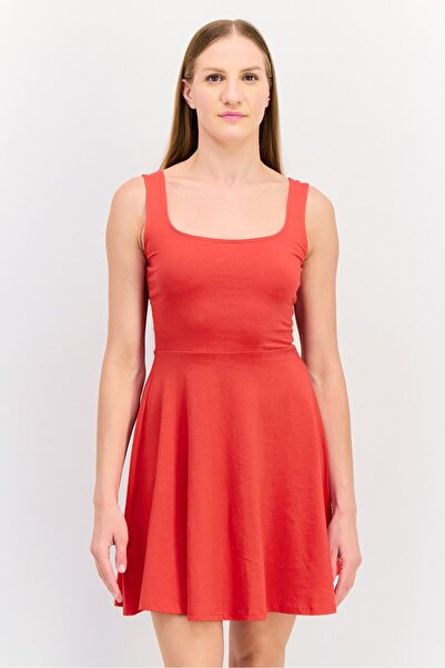 Don't Call Me Jennyfer Women Solid Mini Casual Dress, Red