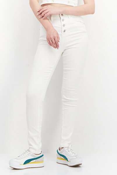 Don't Call Me Jennyfer Women Skinny Fit Washed Denim Jeans, White