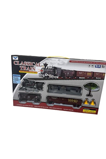 ADIRI SHOP Set Tren Electric Clasic cu Vagoane Marfă, Sunet Fluier Realist și...