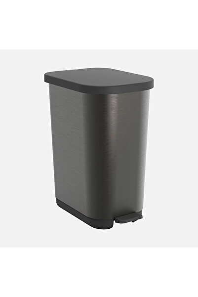 ENLIS 35L Pedallı Çöp Kovası Metalik Antrasit Sessiz Kapaklı Mutfak Çöp Kutusu