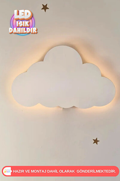 UmayBabyDekor 1 Adet Bulut Gece Lambası Bebek Çocuk Odası Duvar Dekorasyonu A...