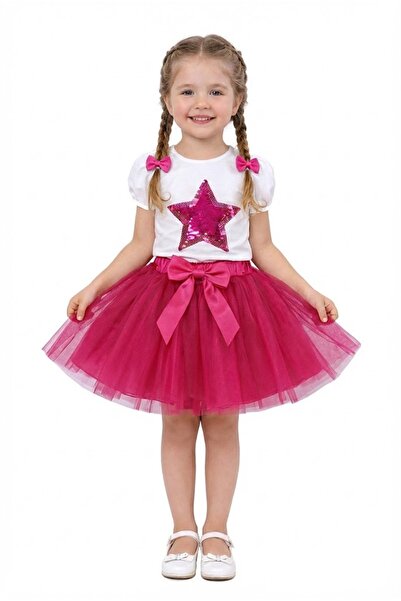 NOBLE STORE Κοριτσίστικο Σετ με Μπλουζάκι Αστέρι και Φούστα Τούτου για 23η Απ...