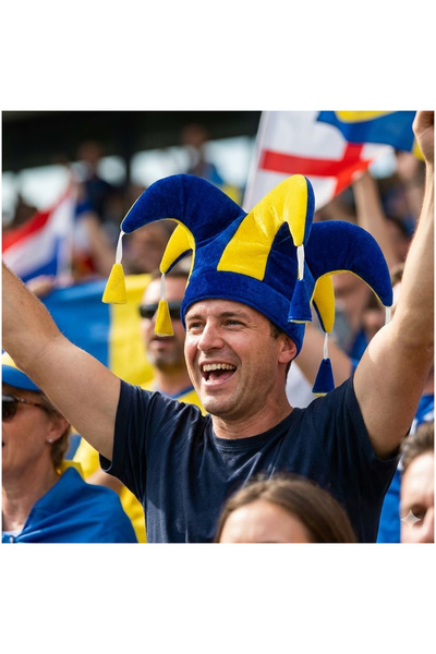 direkstoktan Lacivert Sarı Kadife Taraftar Şapkası