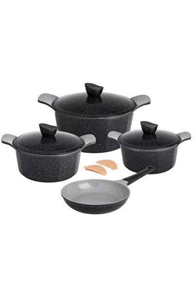 Jewel Granite Pot Set 9 Pieces Black