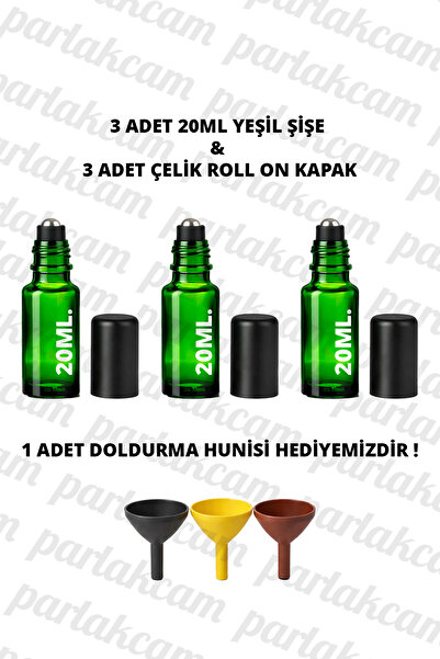 parlakcam 3Pcs Glass Roll on Bottle 20ml Amber Clear Blue Green Glass Bottle ...