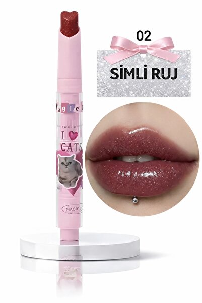 magic casa Simli Ruj 02 – Nemlendirici Parlak Cam Görünümlü Dolgun Dudak Etkisi