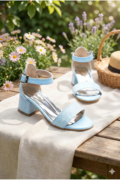 EZOM أحذية سهرة للأطفال بكعب لامع