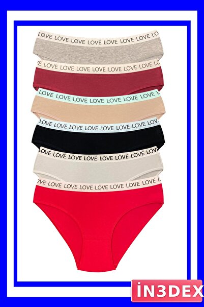 İN3DEX 6-Piece Cotton Flexible Panties Set with Wide Elastic Detail