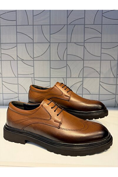 Anıl Ayakkabı St 730 Men's Tan Genuine Leather Eva Light Sole Comfortable Dai...