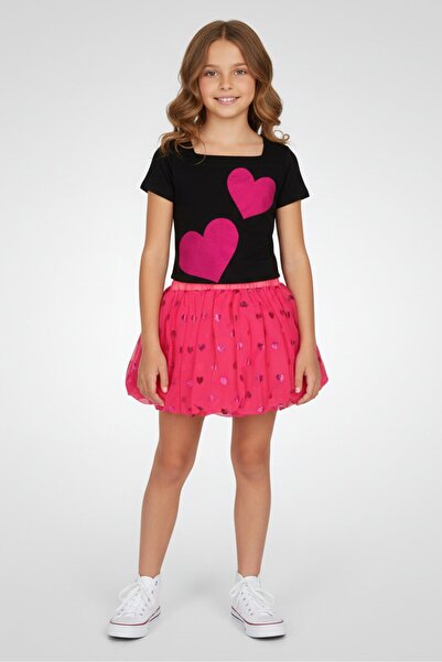 Freestyle طقم بناتي مكون من قطعتين، بلوزة وتنورة بطبعة جرافيكية، متعدد الألوان