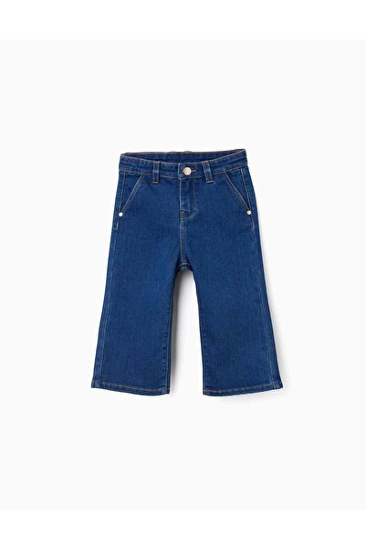 Ziddy بنطلون دنيم واسع الساقين للفتيات الصغيرات، أزرق