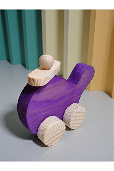 websunday لعبة طائرة هليكوبتر خشبية مصنوعة يدويًا بشكل طبيعي