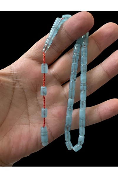 Trikala سبحة كاتالين بريميوم بروكروت بطول الكاحل باللون الأزرق الجليدي 8x5.5 ملم