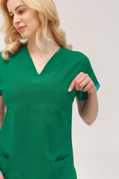 Dr. Mitra Operating Room Green Stretch Fabric Nurse Doctor Uniform Unisex Surgical Scrubs Uniform Set