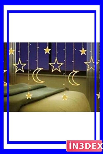 İN3DEX ضوء ستارة LED مزخرف على شكل نجمة القمر بطول 3 أمتار ضوء نهاري