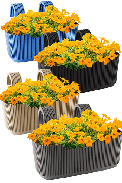 TEMMUZ HOME 4 Adet Pera Askılı Saksı -Askılı Ayarlanabilir Denge Aparatlı Kor...