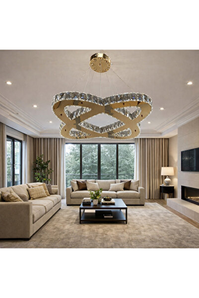 TREND 65LİK BİRLEŞİK ELİPS GOLD KRİSTAL AVİZE
