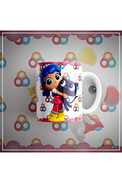 Velorina Children's Themed Porcelain Mug 300 ml – Cute Girl Figure on a Cloud...