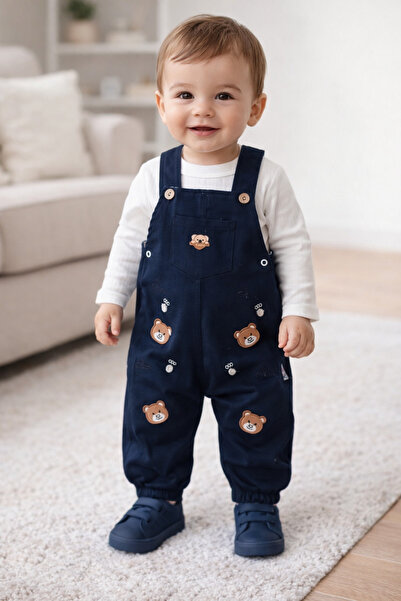 MBK GARDEN Baby Boy Teddy Bear Holiday Salopet Set of 2 6/18 Months