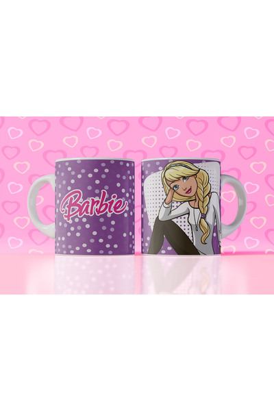 Velorina Barbie Themed Printed Mug – Porcelain, Colorful Pattern, Girl's & Gi...