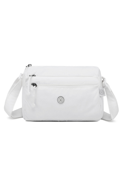 Hüvendo Smart Bags White Women's Shoulder Bag Lightweight Fabric Multi-Pocket...