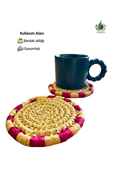 HAZEK KADIN KOOPERATİFİ Cimem Handmade Bohemian Decorative Wicker Coaster fro...