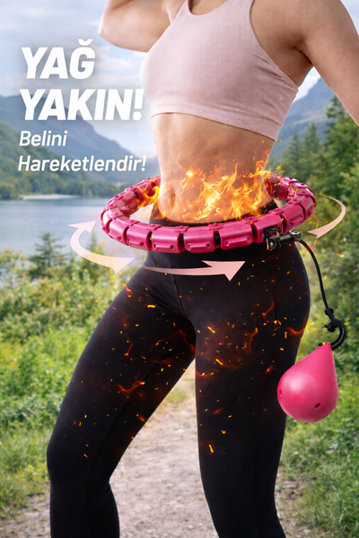 TeknoClass Akıllı Ağırlıklı Hula Hoop Ayarlanabilir Fitness Spor Çemberi Evde...