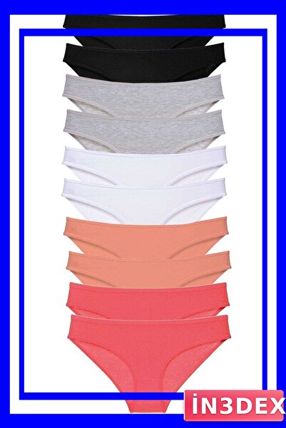İN3DEX 10-Piece Lycra Women's Slip Panties Set with Multiple Color Options