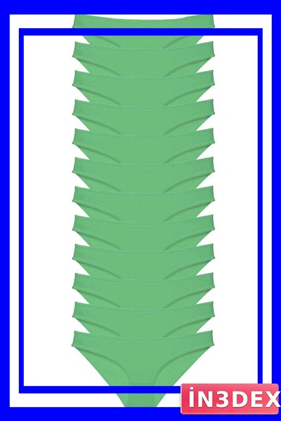 İN3DEX Lycra Women's Slip Panties Set of 12 Green Color