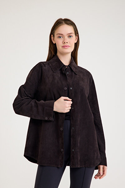 Franko Armondi Regular Orta Boy Süet Deri Ceket – VB-10-BK-2819-24075