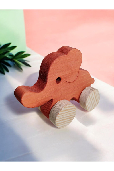 websunday Wooden Toy Elephant Natural Handmade Toy