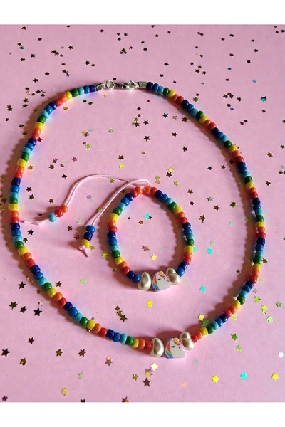 Amabel Jewelerys Çocuklara Özel Karne-Bayram-Doğum Günü Hediyesi Unıcorn Koly...