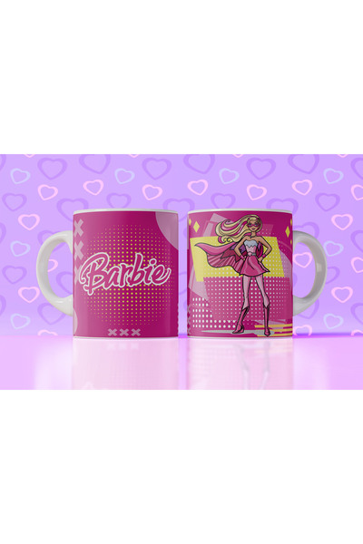 Velorina Barbie Themed Printed Mug – Porcelain, Colorful Pattern, Girl's & Gi...