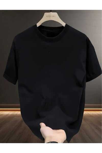 Panda Baskı Tekstil Unprinted Black Oversize Tshirt