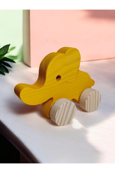 websunday Wooden Toy Elephant Natural Handmade Toy